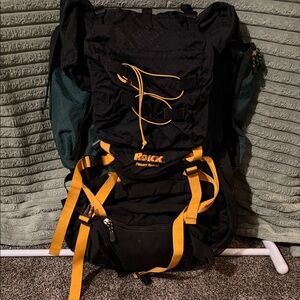 Okko Black and Green Backpack with Yellow Accents